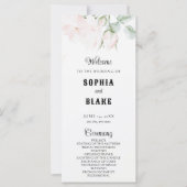 Elegant Romantic Roses White Wedding Programme (Voorkant)