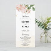 Elegant Romantic Roses Yellow Wedding Programme (Staand voorkant)