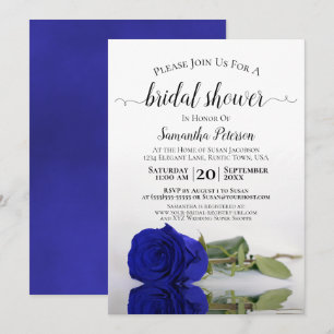 Elegant Romantic Royal Blue Roos Vrijgezellenfeest Kaart