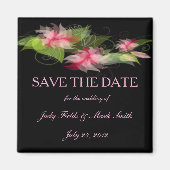 Elegant Romantic roze aanjager sparen de Datum Mag Magneet (Voorkant)