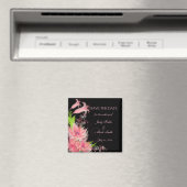 Elegant Romantic Roze Floral sparen de Datum Magne Magneet (Insitu (Vaatwasser))