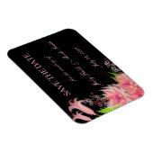 Elegant Romantic Roze Floral sparen de Datum Magne Magneet (Rechterzijde)