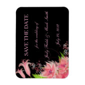 Elegant Romantic Roze Floral sparen de Datum Magne Magneet (Verticaal)