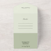 Elegant Romantic Roze Groene Waterverf Rozen All In One Uitnodiging (Buitenkant)