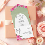 Elegant Romantic Roze Groene Waterverf Rozen All In One Uitnodiging<br><div class="desc">Waterverf met de hand geschilderd,  oorspronkelijk ontwerp van Kredasart. Beschrijf je gastadressen achterin de gevouwen uitnodiging Je vouwt gewoon elke kaart in de aangegeven vorm en sluit je af en verstuur je - geen envelop nodig voor verzending.</div>