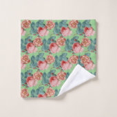 Elegant Romantic  roze rozen op groen Bad Handdoek (Wasdoekje)