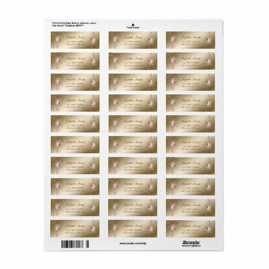 Elegant Romantic, Rozen, het Etiket van het Adres (Full Sheet)