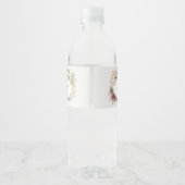 Elegant Romantic Rustic Floral Monogram Wedding Wa Waterfles Etiket (Achterkant)