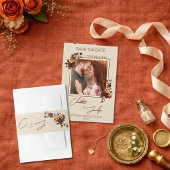 Elegant Romantic Rusty Rose Autumn Wedding Uitnodigingen Wikkel