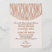 Elegant Romantic Script Blush Wedding Roos Gold Folie Uitnodiging (Voorkant)