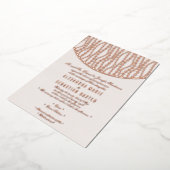Elegant Romantic Script Blush Wedding Roos Gold Folie Uitnodiging (Gedraaid)
