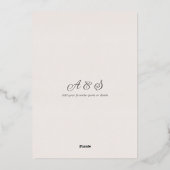 Elegant Romantic Script Blush Wedding Roos Gold Folie Uitnodiging (Achterkant)