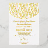 Elegant Romantic Script Golden Pearls Weddenschap  Folie Uitnodiging (Voorkant)