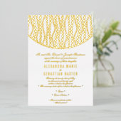 Elegant Romantic Script Golden Pearls Weddenschap  Folie Uitnodiging (Staand Voorkant)