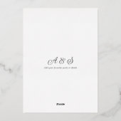 Elegant Romantic Script Golden Pearls Weddenschap  Folie Uitnodiging (Achterkant)