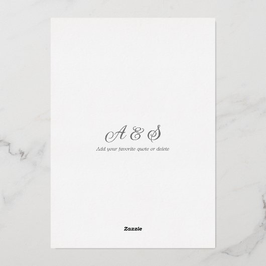 Elegant Romantic Script Golden Pearls Weddenschap  Folie Uitnodiging (Achterkant)