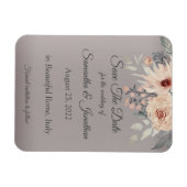 Elegant Romantic Silver Pink Floral Save the Date Magneet (Horizontaal)