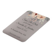 Elegant Romantic Silver Pink Floral Save the Date Magneet (Linkerzijde)