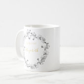 Elegant Romantic Stylish Wedding WreatCustom Koffiemok (Voorkant links)