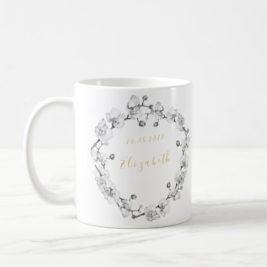 Elegant Romantic Stylish Wedding WreatCustom Koffiemok (Links)