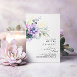Elegant Romantic Succulents Gold Greenery Wedding Folie Uitnodiging<br><div class="desc">Mooie en unieke paarse succulturen gouden bruinhuwelijkse uitnodigingen</div>