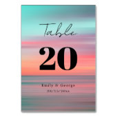 Elegant Romantic Sunset Blue Sky Beach Weddenschap Kaart (Achterkant)