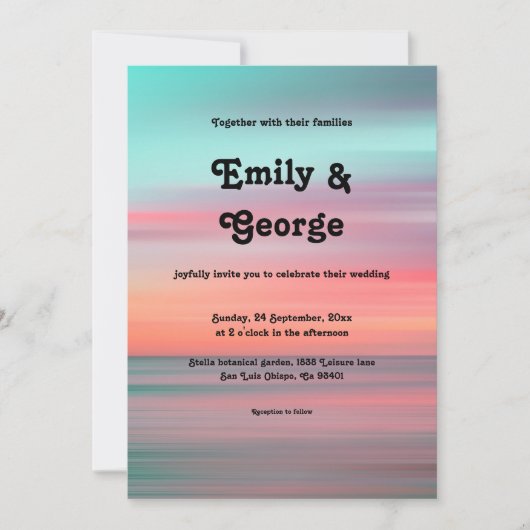 Elegant Romantic Sunset Blue Sky Beach Weddenschap Kaart (Voorkant)
