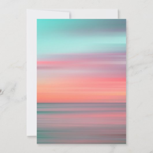 Elegant Romantic Sunset Blue Sky Beach Weddenschap Kaart (Achterkant)