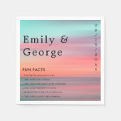 Elegant Romantic Sunset Blue Sky Beach Weddenschap Servet (Voorkant)