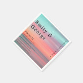 Elegant Romantic Sunset Blue Sky Beach Weddenschap Servet (Hoek)