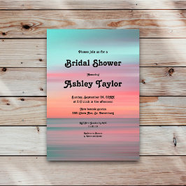 Elegant Romantic Sunset Sky Beach Vrijgezellenfees Kaart