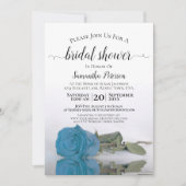 Elegant Romantic Turquoise Blue Roos Vrijgezellenf Kaart (Voorkant)