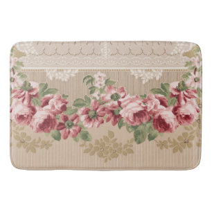 Elegant Romantic Victoriaans Roze Floral Badmat