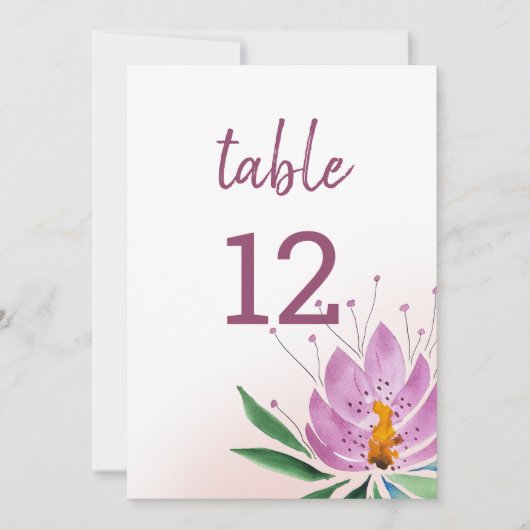 Elegant Romantic Violet Lotus Waterverf Art Aankondiging (Voorkant)