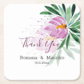 Elegant Romantic Violet Lotus Waterverf Art Kartonnen Onderzetters (Voorkant)