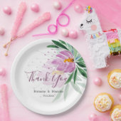 Elegant Romantic Violet Lotus Waterverf Art Papieren Bordje (Feest)