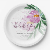 Elegant Romantic Violet Lotus Waterverf Art Papieren Bordje (Voorkant)