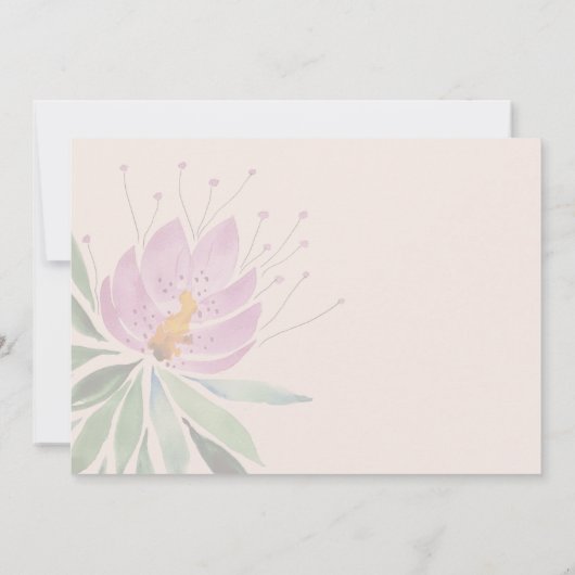 Elegant Romantic Violet Lotus Waterverf Art Save The Date (Achterkant)