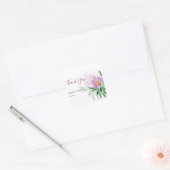 Elegant Romantic Violet Lotus Waterverf Art Vierkante Sticker (Envelop)