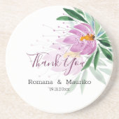 Elegant Romantic Violet Lotus Waterverf Art Zandsteen Onderzetter (Voorkant)