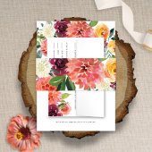 Elegant Romantic Watercolor Floral Dahlia Wedding Uitnodigingen Wikkel