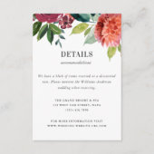 Elegant Romantic Watercolor Floral Wedding Details Informatiekaartje (Voorkant)