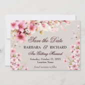 Elegant Romantic Watercolor  Floral Wedding Save The Date (Voorkant)