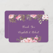 Elegant Romantic Waterverf Floral Hartelijk dank Bedankkaart (Voorkant / Achterkant)
