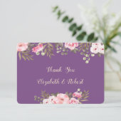 Elegant Romantic Waterverf Floral Hartelijk dank Bedankkaart (Staand voorkant)