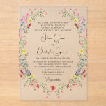 Elegant Romantic Waterverf Floral Wedding Acryl Uitnodigingen<br><div class="desc">Elegant Romantische Waterverf Floral Wedding Acryl Invitations beschikt over romantische oude wereld landcharme met de elegantie van de Regency tijdperk met roze,  oranje,  rode,  blauw en geel waterverf geaccentueerd met handgeschilderd groen. Voeg uw aangepaste tekst toe in een elegant,  modern kalligrafiescript. Ontworpen voor u door Evco Studio www.zazzle.com/store/evcostudio</div>