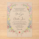 Elegant Romantic Waterverf Floral Wedding Acryl Uitnodigingen<br><div class="desc">Elegant Romantische Waterverf Floral Wedding Acryl Invitations beschikt over romantische oude wereld landcharme met de elegantie van de Regency tijdperk met roze,  oranje,  rode,  blauw en geel waterverf geaccentueerd met handgeschilderd groen. Voeg uw aangepaste tekst toe in een elegant,  modern kalligrafiescript. Ontworpen voor u door Evco Studio www.zazzle.com/store/evcostudio</div>