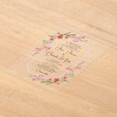 Elegant Romantic Waterverf Floral Wedding Acryl Uitnodigingen (Laagn)