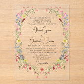 Elegant Romantic Waterverf Floral Wedding Acryl Uitnodigingen (Voorkant)