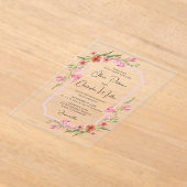 Elegant Romantic Waterverf Floral Wedding Acryl Uitnodigingen (Laagn)